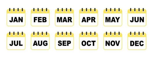 tous les mois de l'année dans un ensemble. calendrier vecteur