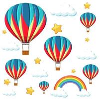 ballon coloré sans couture avec motif arc-en-ciel et étoile vecteur