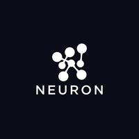 modèle de conception d'icône de logo de neurone vecteur plat