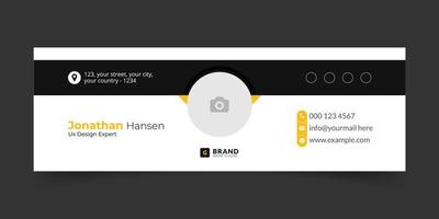 modèle de signature d'e-mail pour le modèle de pied de page d'entreprise moderne, bannière vectorielle de signature d'e-mail d'entreprise de courrier d'entreprise vecteur