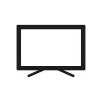 équipement domestique de télévision intelligente. pictogramme de glyphe d'affichage à led de télévision. téléviseur avec icône de silhouette de moniteur large. symbole de moniteur de technologie électronique lcd. illustration vectorielle isolée. vecteur