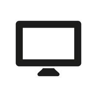 surveiller le signe de l'écran. icône de silhouette de moniteur d'ordinateur. pictogramme de glyphe de bureau à écran large pc. tv avec symbole de technologie numérique lcd. illustration vectorielle isolée. vecteur