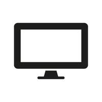 surveiller le signe de l'écran. icône de silhouette de moniteur d'ordinateur. pictogramme de glyphe de bureau à écran large pc. tv avec symbole de technologie numérique lcd. illustration vectorielle isolée. vecteur