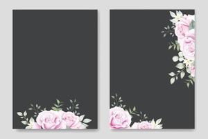 modèle de carte d'invitation de mariage de belles roses florales vecteur