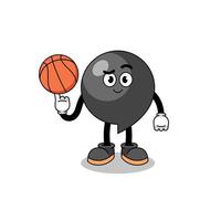 illustration du symbole virgule en tant que joueur de basket vecteur