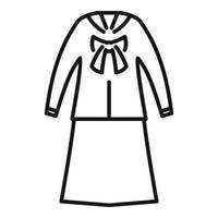 vecteur de contour d'icône de robe de jupe. costume de mode