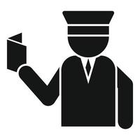 vecteur simple d'icône d'homme de contrôle de passeport. passager d'avion