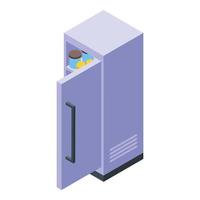 vecteur isométrique d'icône de réfrigérateur de services de soins à domicile. vieux patient