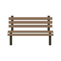 Banc en bois icône plate vecteur isolé