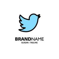 réseau social twitter entreprise logo modèle plat couleur vecteur