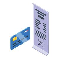 vecteur isométrique d'icône de paiement de nourriture par carte de crédit. commande en ligne