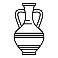 vecteur de contour d'icône de pot d'amphore. pot de vase