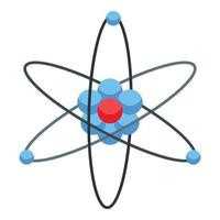 vecteur isométrique d'icône de perspicacité d'atome. données numériques
