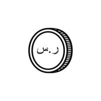 symbole d'icône de monnaie arabe saoudienne, riyal saoudien, signe sar. illustration vectorielle vecteur