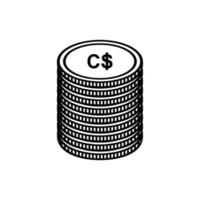 monnaie canadienne, signe cad, symbole d'icône dollar canadien. illustration vectorielle vecteur