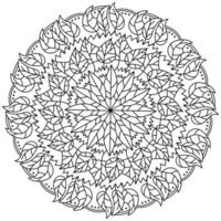 mandala orné de bouquets de feuilles et de motifs, coloriage méditatif d'automne vecteur