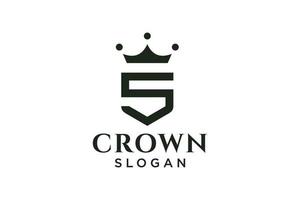 logo de la couronne vintage et symbole de la lettre s. signe d'élément de marque de luxe moderne. illustration vectorielle. vecteur