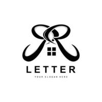 logo de lettre r, symbole de l'alphabet vectoriel, conception de logos de marque avec lettre initiale vecteur