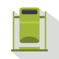 icône de poubelle oscillante, style plat vecteur