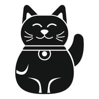 vecteur simple d'icône de chat porte-bonheur japonais. japon neko