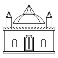 icône de palais médiéval, style de contour vecteur