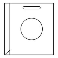 icône de sac en papier, style de contour vecteur