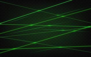 faisceaux laser verts et lumières fond réaliste vecteur