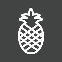 icône inversée de la ligne d'ananas vecteur
