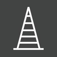 icône inversée de la ligne de cône de signalisation vecteur