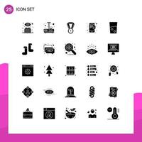 pack d'icônes vectorielles stock de 25 signes et symboles de ligne pour l'éducation alimentaire définie éléments de conception vectoriels modifiables pour smartphone vecteur