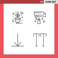 pack de 4 symboles universels de bouchons de peinture wifi plant down éléments de conception vectoriels modifiables vecteur