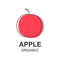 logo pomme isolé sur fond blanc vecteur