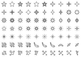 jeu d'icônes de contour d'étoile. icône étoile. vecteur