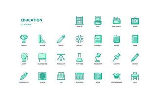 école d'éducation apprentissage icône de couleur verte détaillée pour la présentation web illustration vectorielle simple vecteur