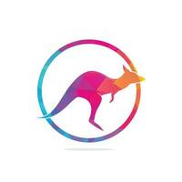 modèle vectoriel de conception de logo kangourou. concepts de logo rapide kangourou