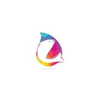 conception de logo vectoriel de concept de forme de goutte de poisson. concept de logo de pêche.