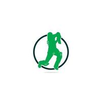 batteur jouant au cricket. logo de compétition de cricket. personnage de cricket stylisé pour la conception de sites Web. championnat de cricket. vecteur