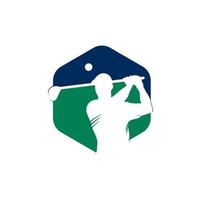 logo de golf swing abstrait et frappez la balle, modèle vectoriel de logo de golf sur le terrain, golf de logo, golf de terrain de logo