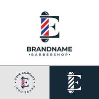 lettre e logo du salon de coiffure, adapté à toute entreprise liée au salon de coiffure avec l'initiale e. vecteur