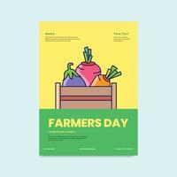 modèle de bannière de conception d'affiche de la fête des agriculteurs, conception plate d'illustration vectorielle de légumes vecteur