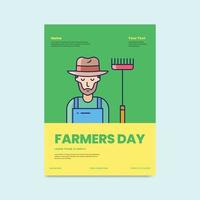 affiche de la journée nationale des agriculteurs, illustration vectorielle de l'agriculteur vecteur