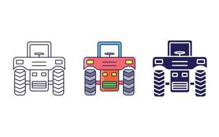 icône de ligne de tracteur isolée sur fond blanc, illustration vectorielle vecteur