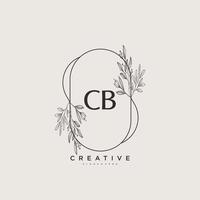 art du logo initial du vecteur beauté cb, logo manuscrit de la signature initiale, mariage, mode, bijoux, boutique, floral et botanique avec modèle créatif pour toute entreprise ou entreprise.