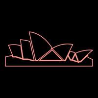 opéra de sydney néon couleur rouge image d'illustration vectorielle style plat vecteur