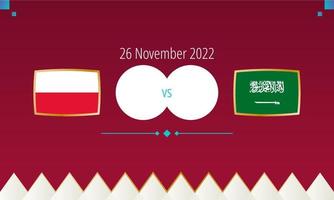 match de football pologne vs arabie saoudite, compétition internationale de football 2022. vecteur