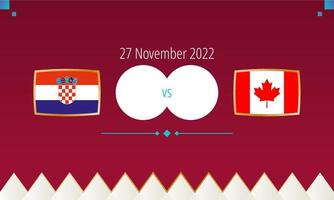 match de football croatie contre canada, compétition internationale de football 2022. vecteur