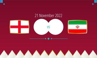 match de football angleterre contre iran, compétition internationale de football 2022. vecteur