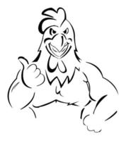 illustration de mascotte de poulet vecteur