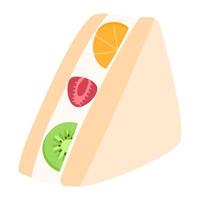sandwichs aux fruits dessert japonais kiwi vecteur