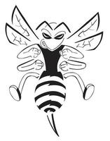 illustration de personnage d'abeille vecteur